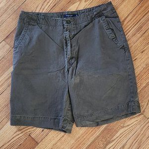 .Dark Brown, Flat Front, 4 Pocket Men's Shorts